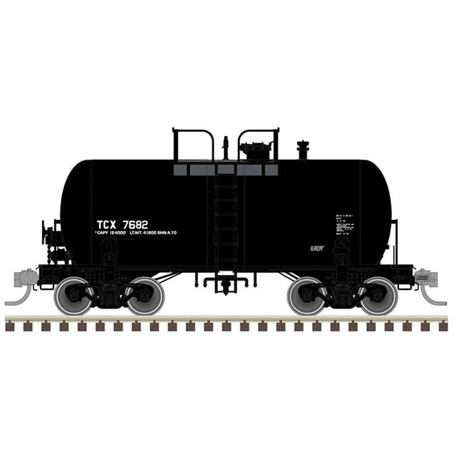10,000-Gallon Beer Can Tank Car - Ready to Run -- Texaco TCX #7682 (black, reporting marks only)