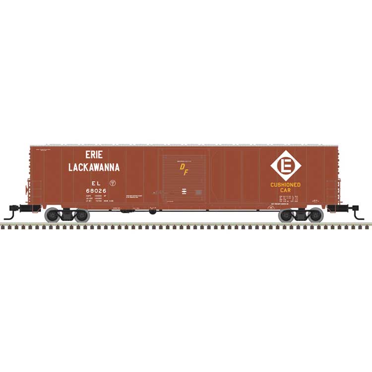 ACF 60' Single-Door Auto Parts Boxcar - Ready to Run - Master(R) -- Erie Lackawanna #68002 (Boxcar Red, white, yellow)
