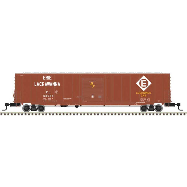 ACF 60' Single-Door Auto Parts Boxcar - Ready to Run - Master(R) -- Erie Lackawanna #68002 (Boxcar Red, white, yellow)