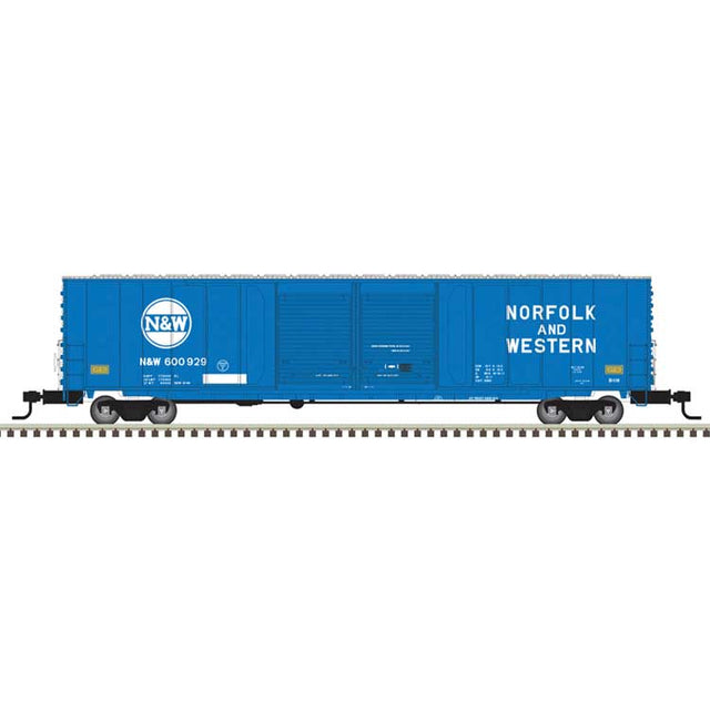 ACF 60' Double-Door Auto Parts Boxcar - Ready to Run - Master(R) -- Norfolk & Western #600928 (blue, white, Hamburger Logo)