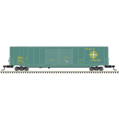 ACF 60' Double-Door Auto Parts Boxcar - Ready to Run - Master(R) -- Detroit, Toledo & Ironton #25811 (green, yellow, Compass Logo)