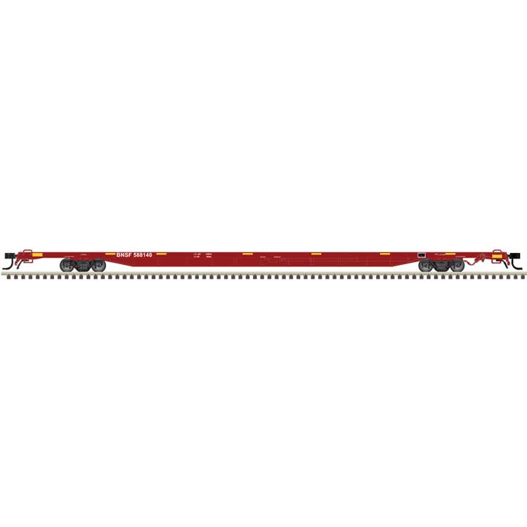 ACF 89' 4" Intermodal Flatcar - Ready to Run - Master(R) -- BNSF Railway #588183 (Boxcar Red, yellow conspicuity marks)