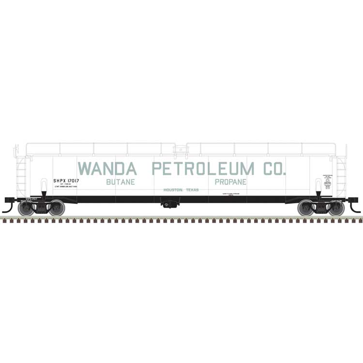 ACF 33,000-Gallon Tank Car - Ready to Run - Master(R) -- Wanda Petroleum SHPX #17017 (white, black, blue)