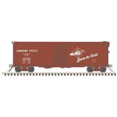 40' Minibox Boxcar - Ready to Run - Master(R) -- Canadian Pacific #246134 (Boxcar Red, Spans the World logo)