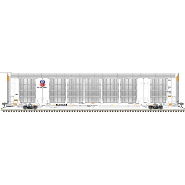 Gunderson Multi-Max Enclosed Auto Rack - Ready to Run - Master(R) -- Union Pacific #801021 (silver, white, Building America Shield Logo)