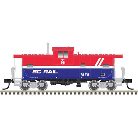 Extended-Vision Caboose - Ready to Run - Master(R) -- BC Rail #1878 (red, white, blue)
