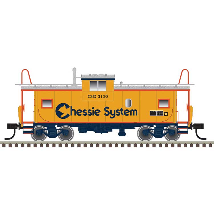 Extended-Vision Caboose - Ready to Run - Master(R) -- Chessie System #C-3130 (yellow, orange)