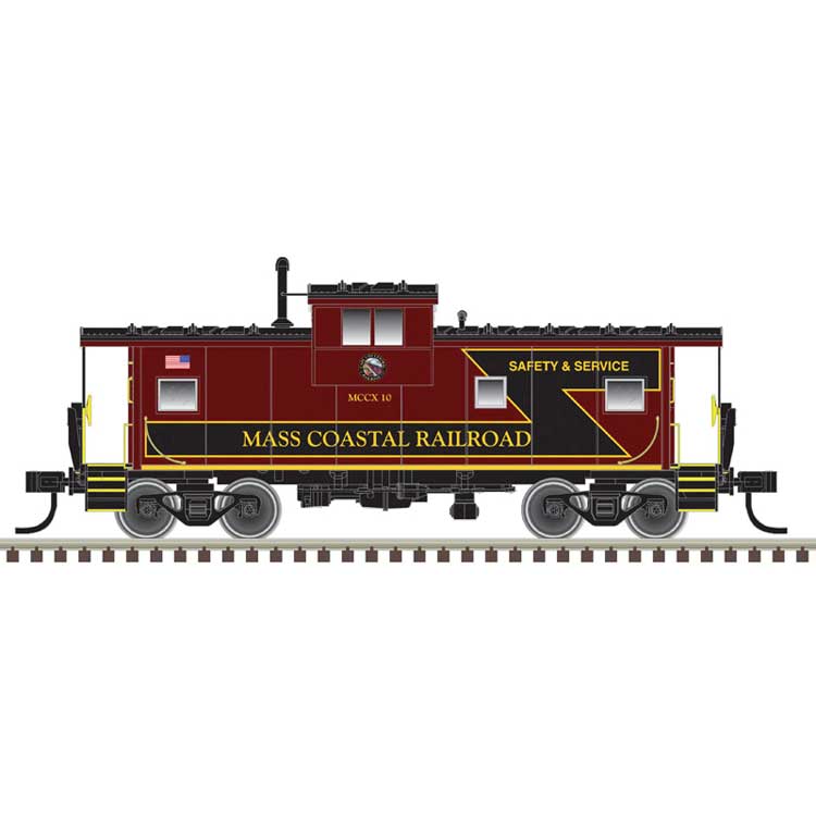 Extended-Vision Caboose - Ready to Run - Master(R) -- Mass Coastal #10 (red, black, yellow)