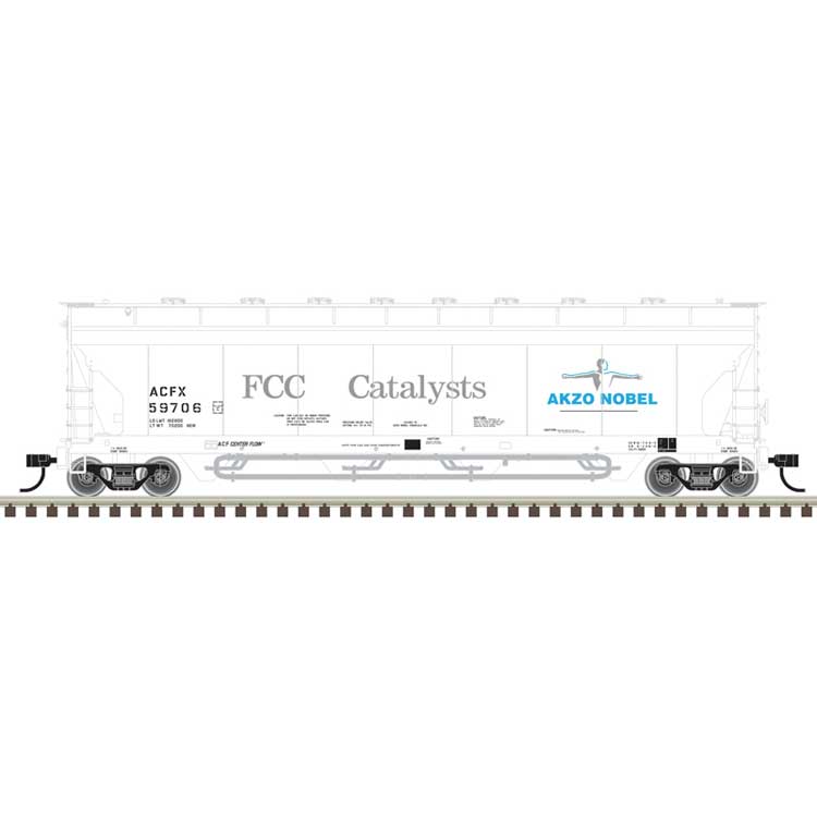 Pressureaide Centerflow Covered Hopper - Ready to Run - Master(R) -- Akzo Nobel ACFX #59706 (white, gray, blue)