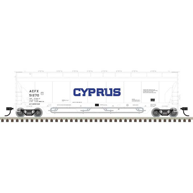 Pressureaide Centerflow Covered Hopper - Ready to Run - Master(R) -- Cyprus ACFX #51233 (white, black)