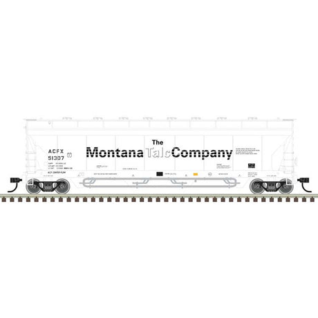 Pressureaide Centerflow Covered Hopper - Ready to Run - Master(R) -- Montana Talc Company ACFX #51374 (white, black)