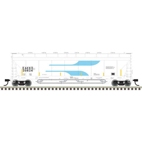 Pressureaide Centerflow Covered Hopper - Ready to Run - Master(R) -- The Andersons AEX #20833 (gray, blue)