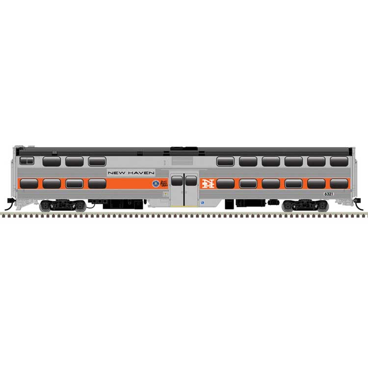 Nippon Sharyo Type 8500 Bi-Level Commuter Cab Car - Ready to Run - Master(R) -- New Haven #6321 (Fantasy silver, red, black)