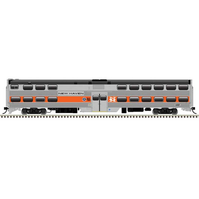 Nippon Sharyo Type 8500 Bi-Level Commuter Cab Car - Ready to Run - Master(R) -- New Haven #6321 (Fantasy silver, red, black)