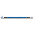ACF 89' F89-J Flatcar w/Deck Risers - Ready to Run -- James E. Strates JESX #61 (blue, yellow conspicuity marks)