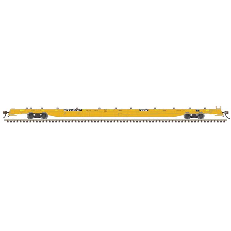 ACF 89' F89-J Flatcar w/Deck Risers - Ready to Run -- TTX MTTX #601094 (yellow, black, yellow conspicuity marks)