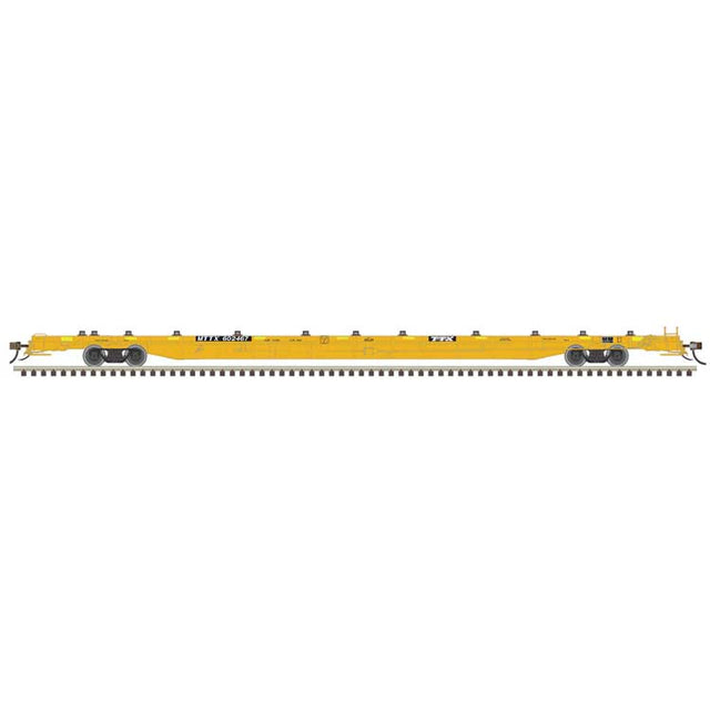 ACF 89' F89-J Flatcar w/Deck Risers - Ready to Run -- TTX MTTX #601094 (yellow, black, yellow conspicuity marks)