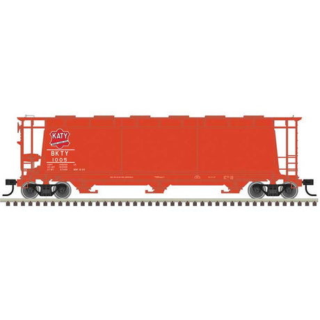ACF 3-Bay Cylindrical Hopper - Ready to Run - Maaster(R) -- Missouri-Kansas-Texas BKTY #1005 (red, Katy Logo)