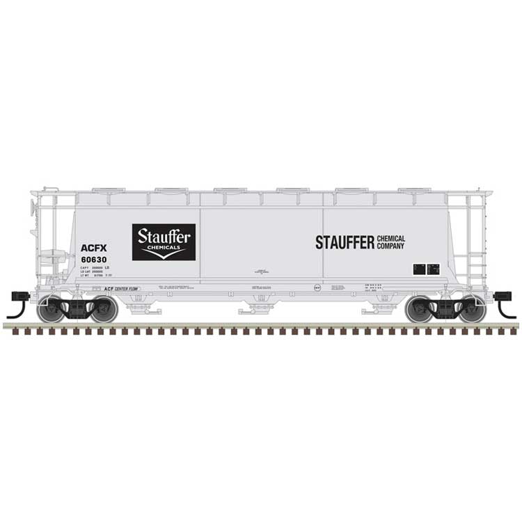 ACF 3-Bay Cylindrical Hopper - Ready to Run - Maaster(R) -- Stauffer Chemicals ACFX #61009 (gray, black)