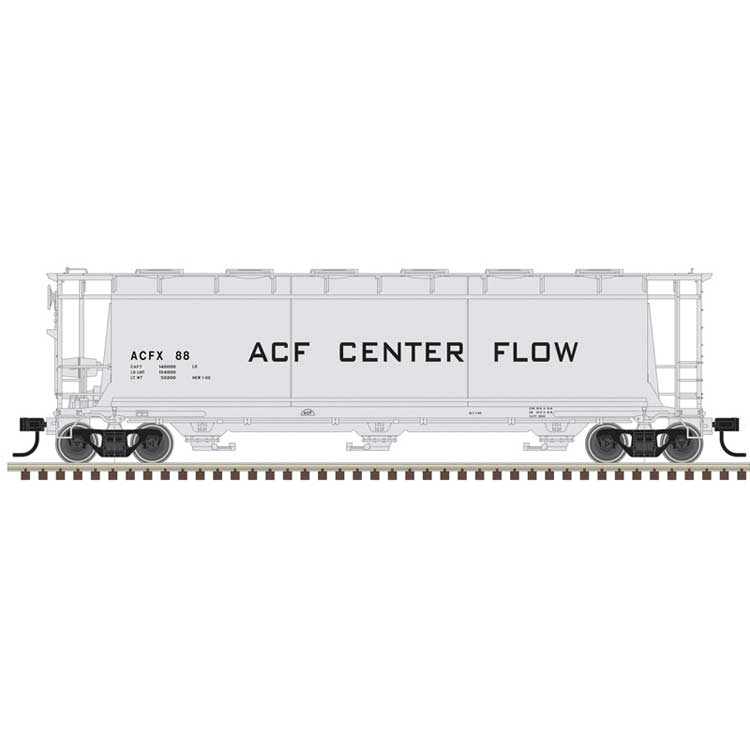ACF 3-Bay Cylindrical Hopper - Ready to Run - Maaster(R) -- ACF Center Flow Demonstrator #88 (gray, black)