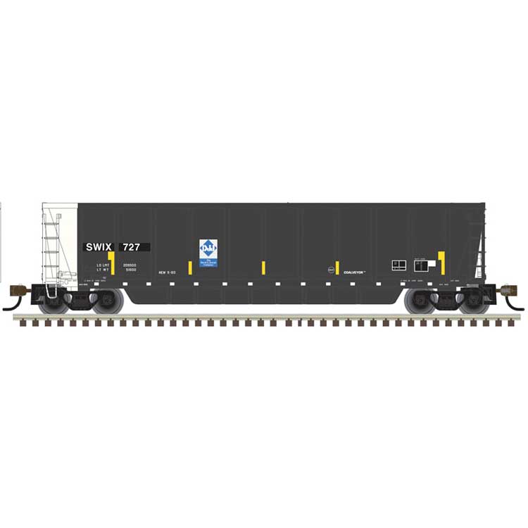 Coalveyor Bathtub Gondola - Ready to Run - Master(R) -- Hampton Capital SWIX #727 (black, white, yellow conspicuity marks)