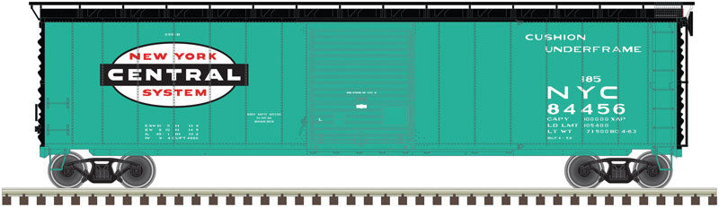 Postwar 50' Single-Door Boxcar - Ready to Run - Master(R) -- New York Central #84456 (Jade Green, black, white, Large Cigar Band Logo)