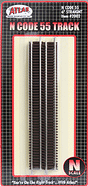Code 55 Straight Track - Nickel-Silver Rail, Brown Ties -- 6"  15.2cm pkg(6)