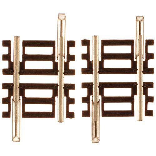 Code 55 Track w/Nickel-Silver Rail & Brown Ties -- Straight - 3/4"  1.9cm pkg(6)