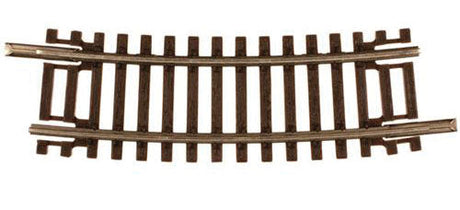 Code 55 Track w/Nickel-Silver Rail & Brown Ties -- 10" Radius Half Curve pkg(6)
