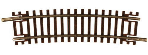 Code 55 Track w/Nickel-Silver Rail & Brown Ties -- 12-1/2" Radius Half Curve pkg(6)