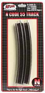 Code 55 Track w/Nickel-Silver Rail & Brown Ties -- 15" Radius Full Curve pkg(6)