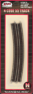 Code 55 Track w/Nickel-Silver Rail & Brown Ties -- 17-1/2" Radius Full Curve pkg(6)