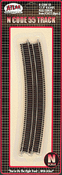 Code 55 Track w/Nickel-Silver Rail & Brown Ties -- 17-1/2" Radius Full Curve pkg(6)