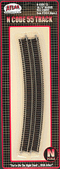 Code 55 Track w/Nickel-Silver Rail & Brown Ties -- 18-3/4" Radius Full Curve pkg(6)