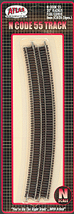 Code 55 Track w/Nickel-Silver Rail & Brown Ties -- 20" Radius Full Curve pkg(6)