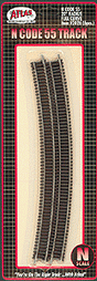 Code 55 Track w/Nickel-Silver Rail & Brown Ties -- 20" Radius Full Curve pkg(6)