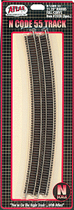 Code 55 Track w/Nickel-Silver Rail & Brown Ties -- 21-1/4" Radius Full Curve pkg(6)