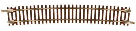 Code 55 Track w/Nickel-Silver Rail & Brown Ties -- 21-1/4" Radius Curve Half Section pkg(6)