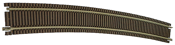 Code 55 Track w/Nickel-Silver Rail & Brown Ties -- 71" Radius Full Curve pkg(6)