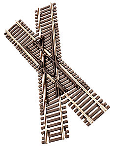 Code 55 Track w/Nickel-Silver Rail & Brown Ties -- 30-Degree Crossing