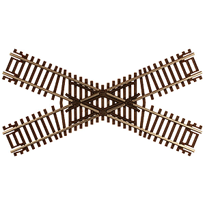 Code 55 Track w/Nickel-Silver Rail & Brown Ties -- 45-Degree Crossing