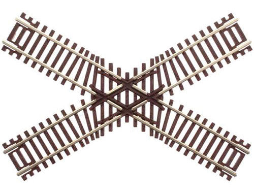 Code 55 Track w/Nickel-Silver Rail & Brown Ties -- 60-Degree Crossing