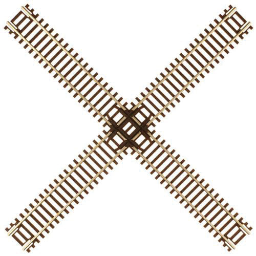 Code 55 Track w/Nickel-Silver Rail & Brown Ties -- 90 Degree Crossing