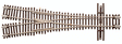 Code 55 Turnout, Nickel-Silver Rail, Brown Ties -- #3.5 Wye