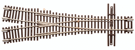Code 55 Turnout, Nickel-Silver Rail, Brown Ties -- #3.5 Wye