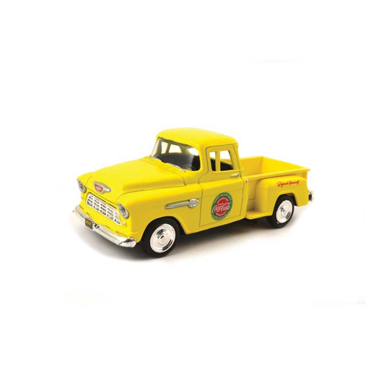 1955 Chevy Stepside Pickup - Assembled -- Coca-Cola (yellow, red, green)-1