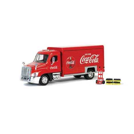 Beverage Delivery Truck with 2 Sliding Doors, Handcart, 2 Cases - Assembled -- Coca-Cola (red, white)-1