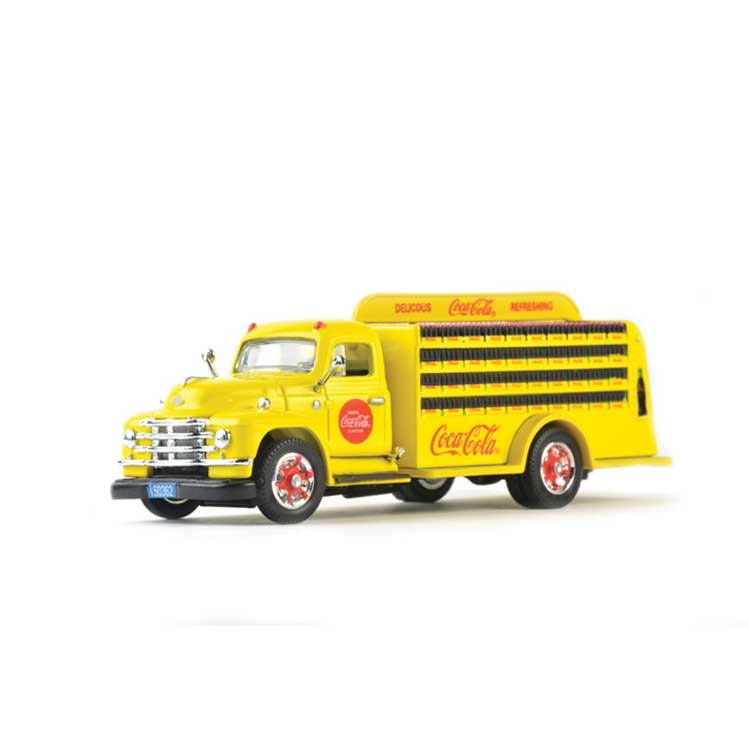 1955 Diamond T Bottle Delivery Truck - Assembled -- Coca-Cola (yellow, red, white)-1