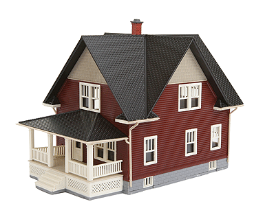 Atlas N Kim's Classic American Home(TM) Classic Home Built-Up -- 3-1/2 x 1-3/4 x 2-1/2" (maroon, taupe, cream, black)