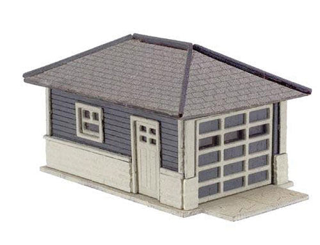 Garage - Laser-Cut Micro Plywood Kit -- 1-Car, Matches Barb's Bungalow (Sold Separately) pkg(2)